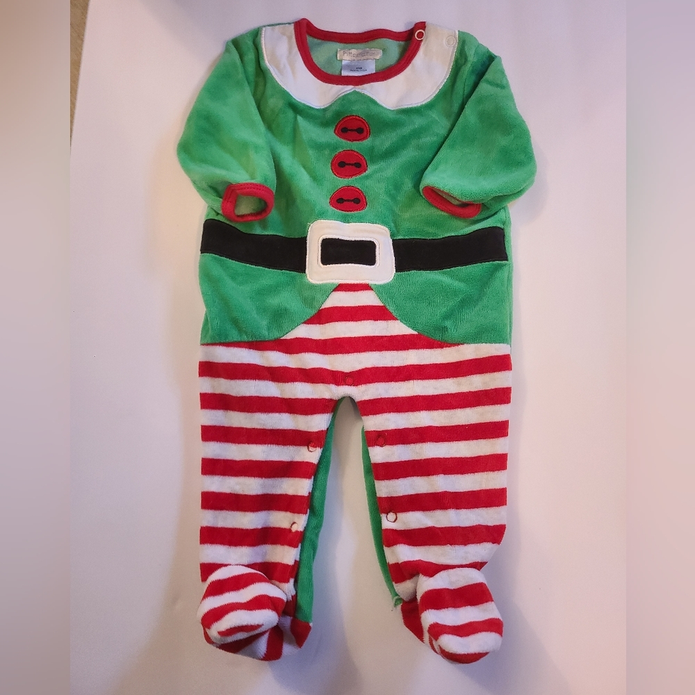 Pitter Patter Baby Elf 6 to 9 Month Christmas One Piece Outfit